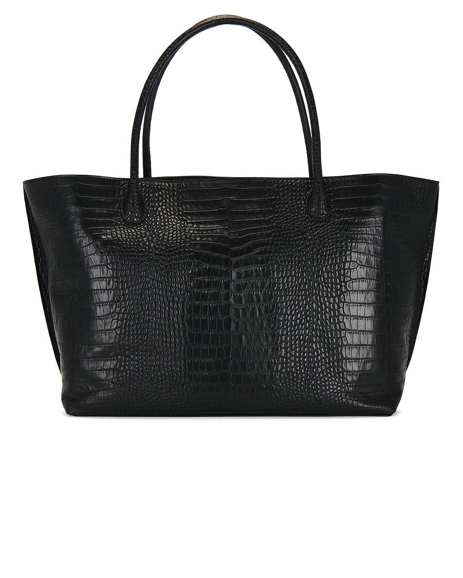 Image 1 of Lie Studio The Weekend Tote Bag in Black Croc