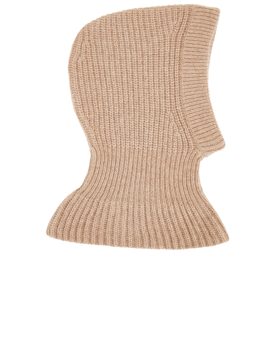 Image 1 of Lemaire Hood Lambswool Beanie in Latte Coffee