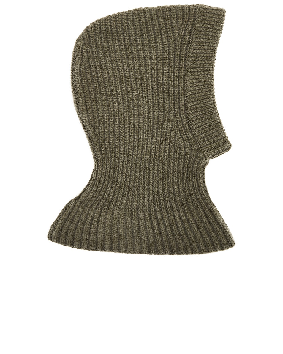 Image 1 of Lemaire Hood Lambswool Beanie in Light Moss