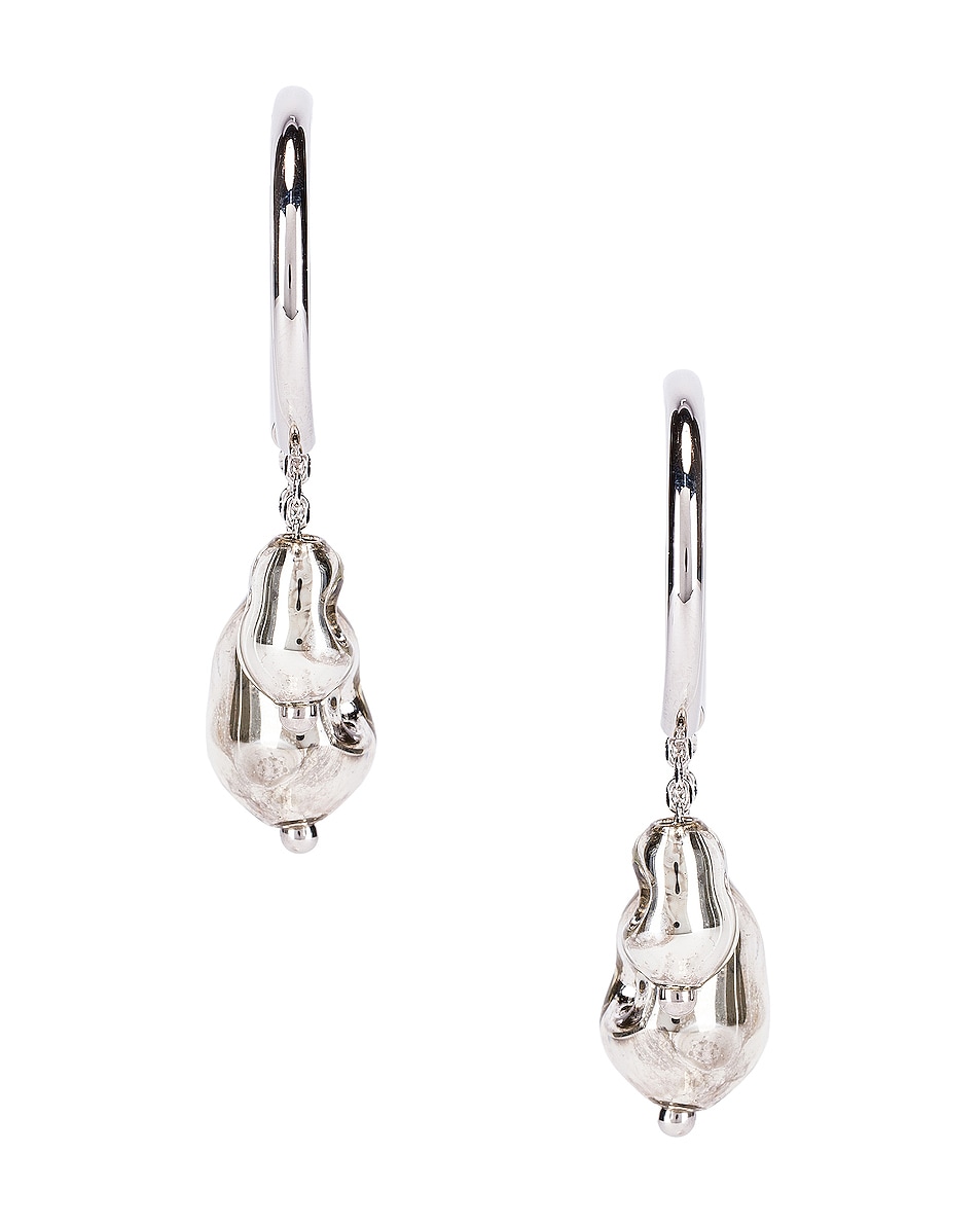 Image 1 of Lemaire Blown Glass Earrings in Silver