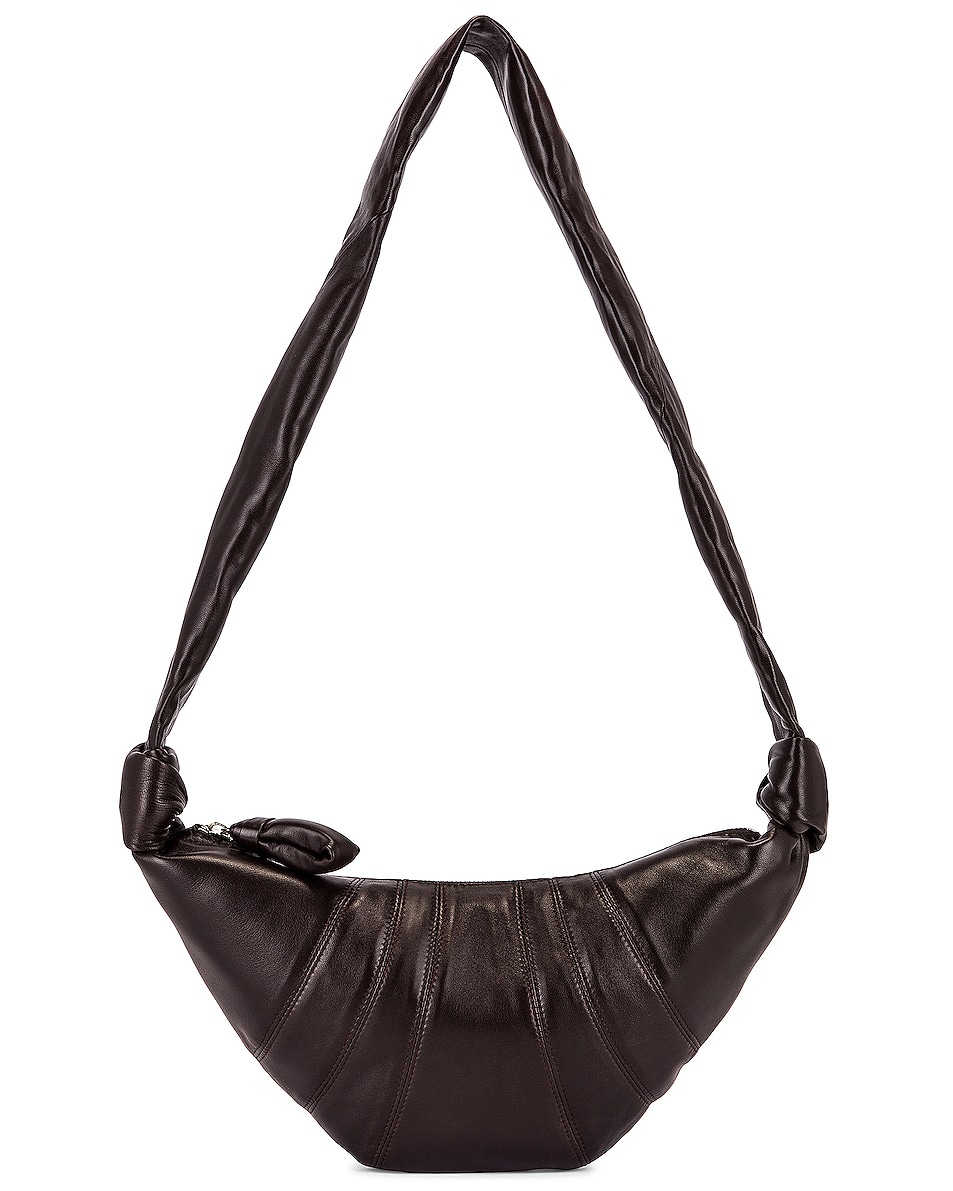 Lemaire Small Croissant Bag in Dark Chocolate | FWRD