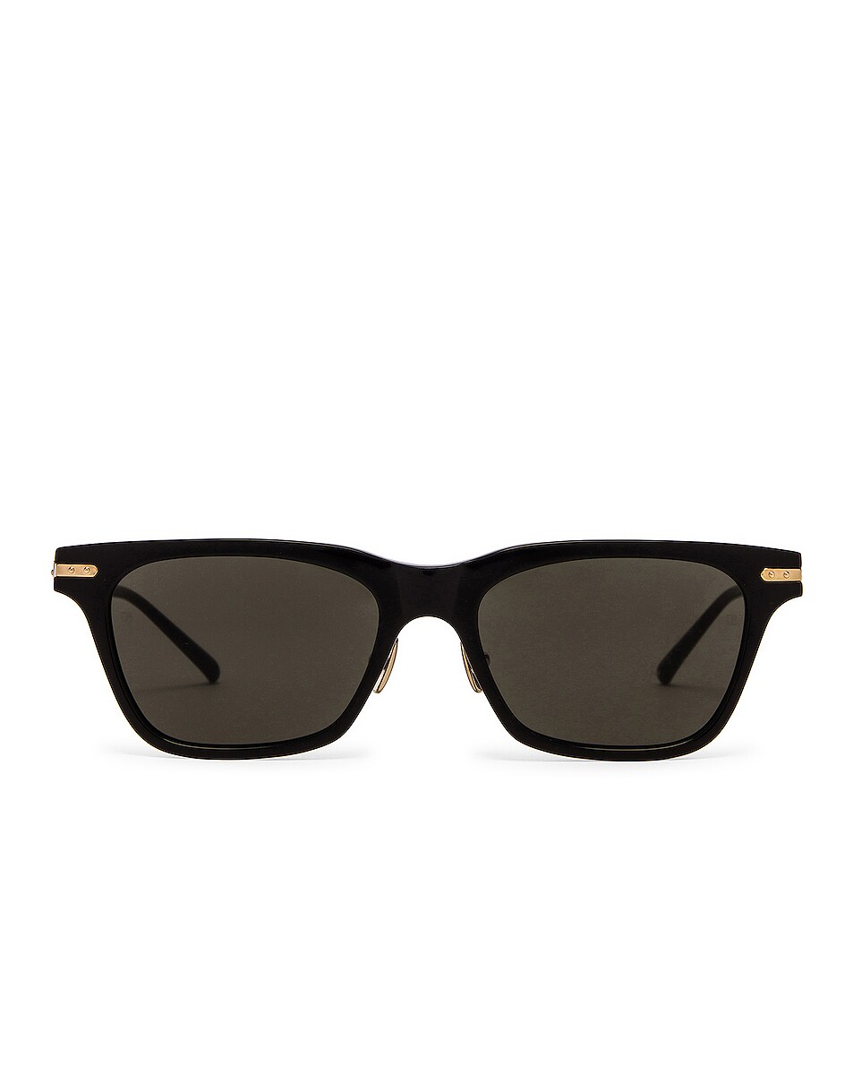 Image 1 of Linda Farrow Mae Sunglasses in Black & Light Gold