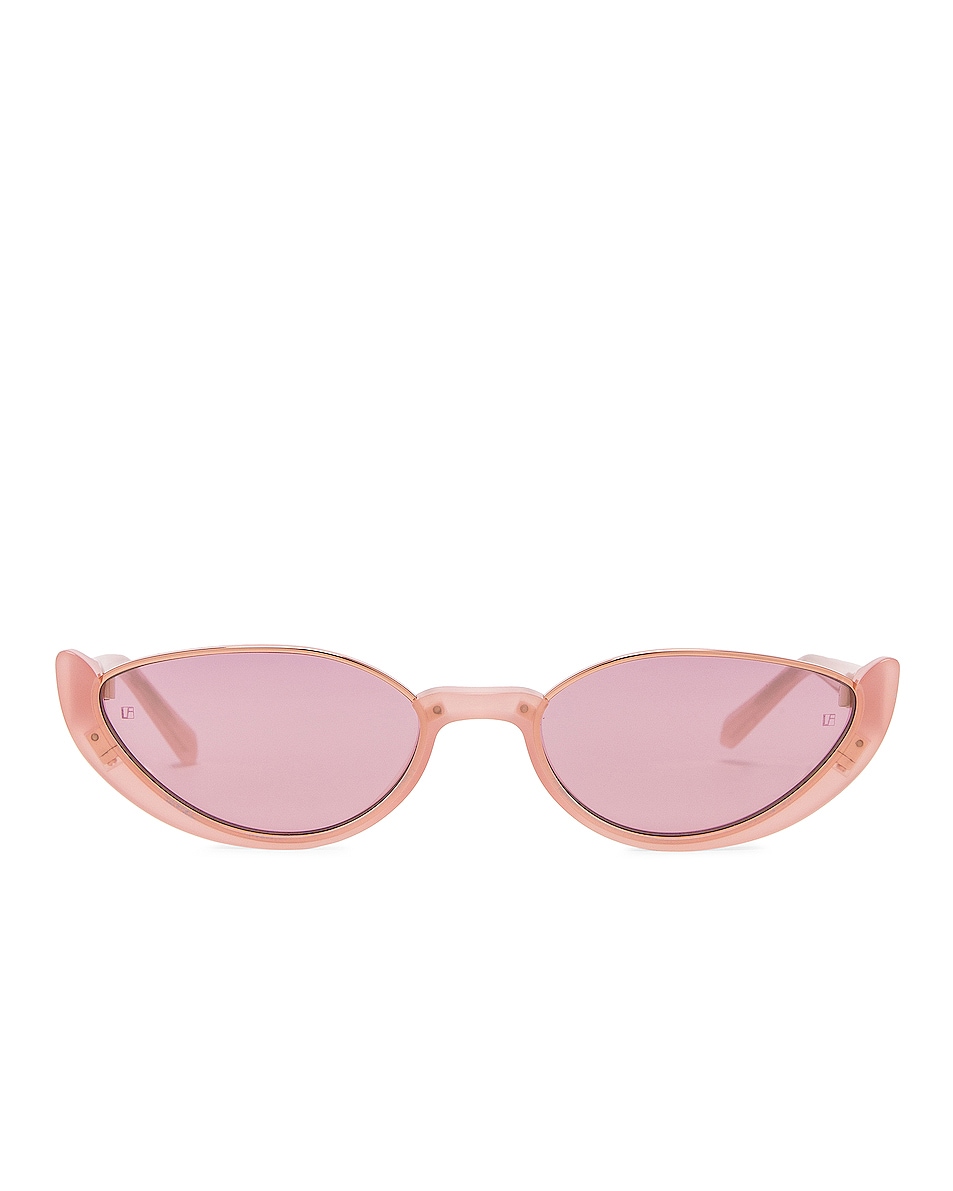 Image 1 of Linda Farrow Robyn Sunglasses in Pink & Pink Mirror