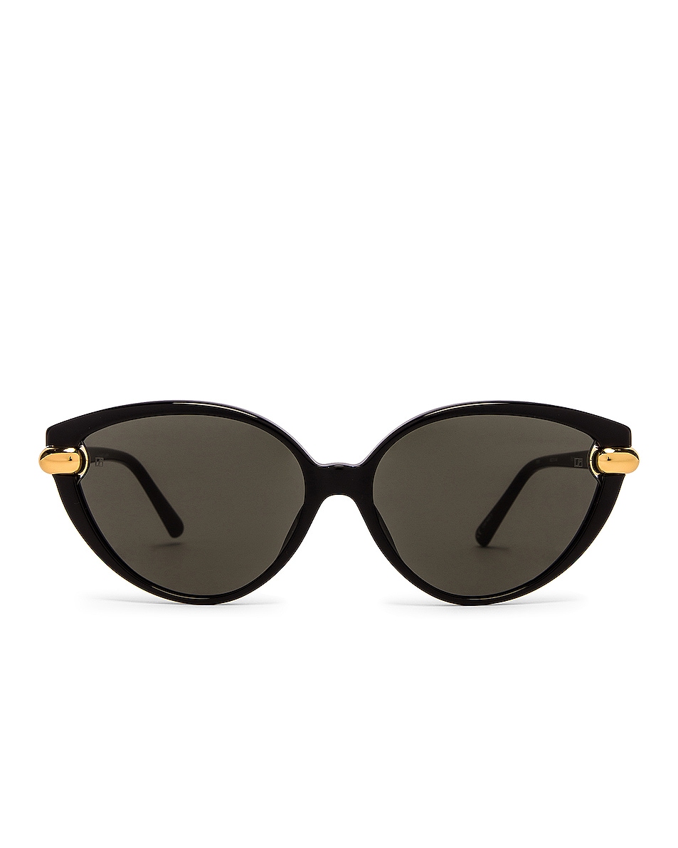 Image 1 of Linda Farrow Palm Sunglasses in Black & Grey