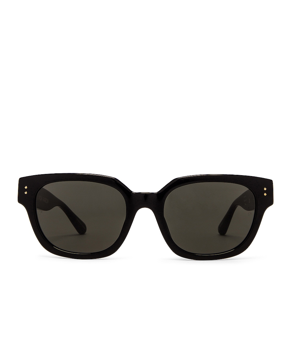 Image 1 of Linda Farrow Deni Sunglasses in Black & Grey