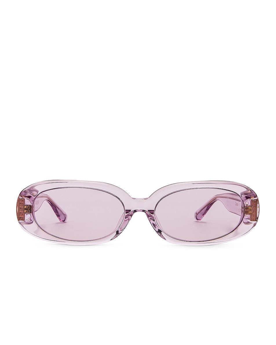 Image 1 of Linda Farrow Cara Sunglasses in Lilac & Lilac