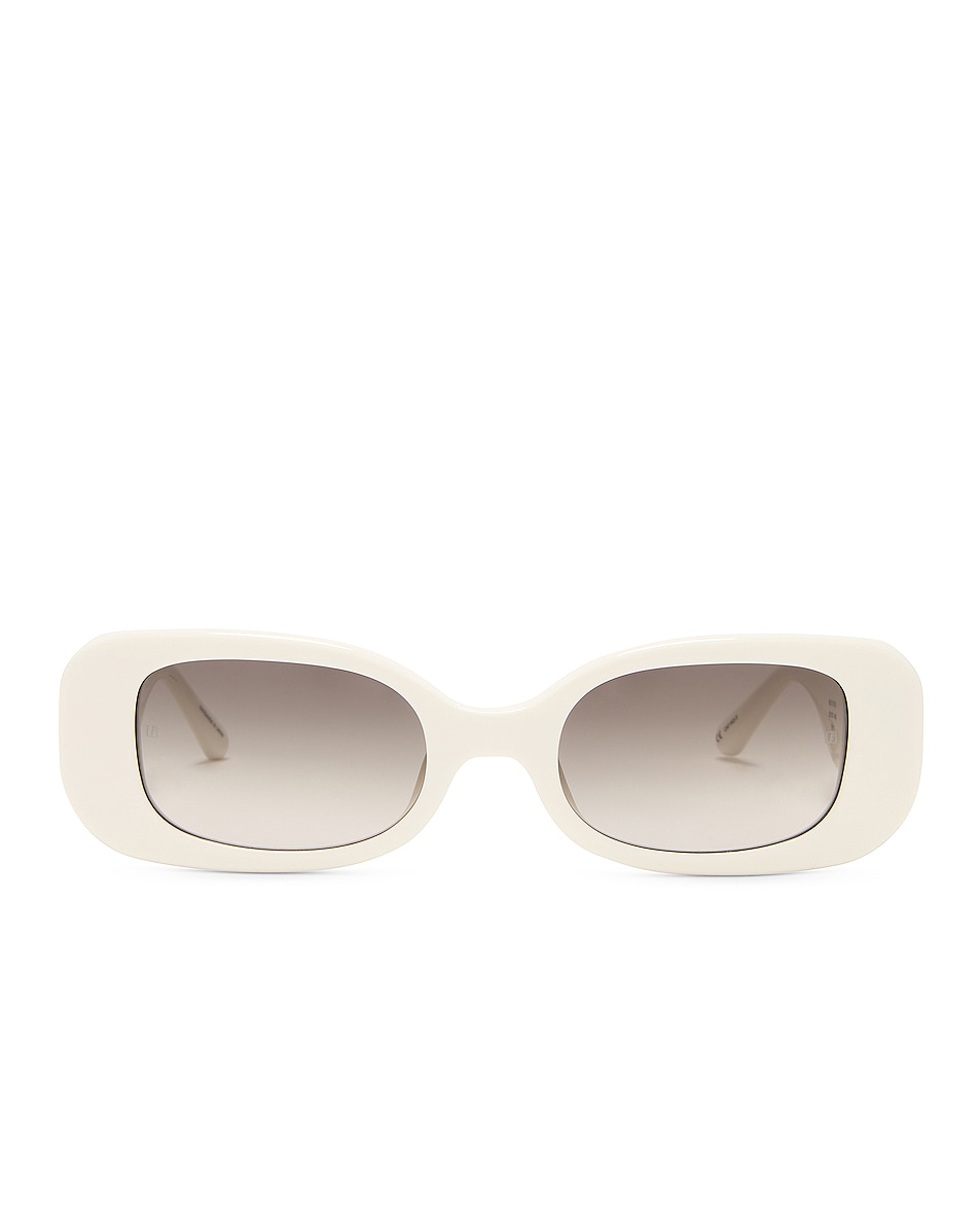Image 1 of Linda Farrow Lola Sunglasses in White & Grey Gradient