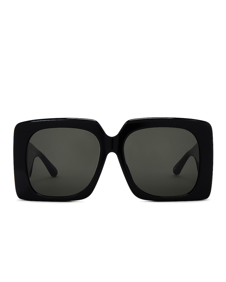 Image 1 of Linda Farrow Sierra Square Sunglasses in Black