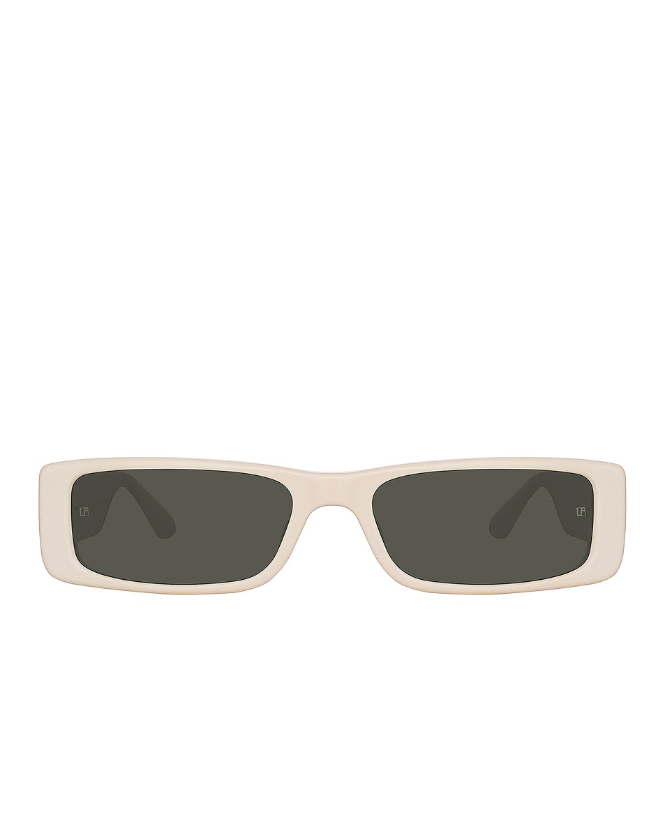 Image 1 of Linda Farrow Dania Sunglasses in Cream & Black