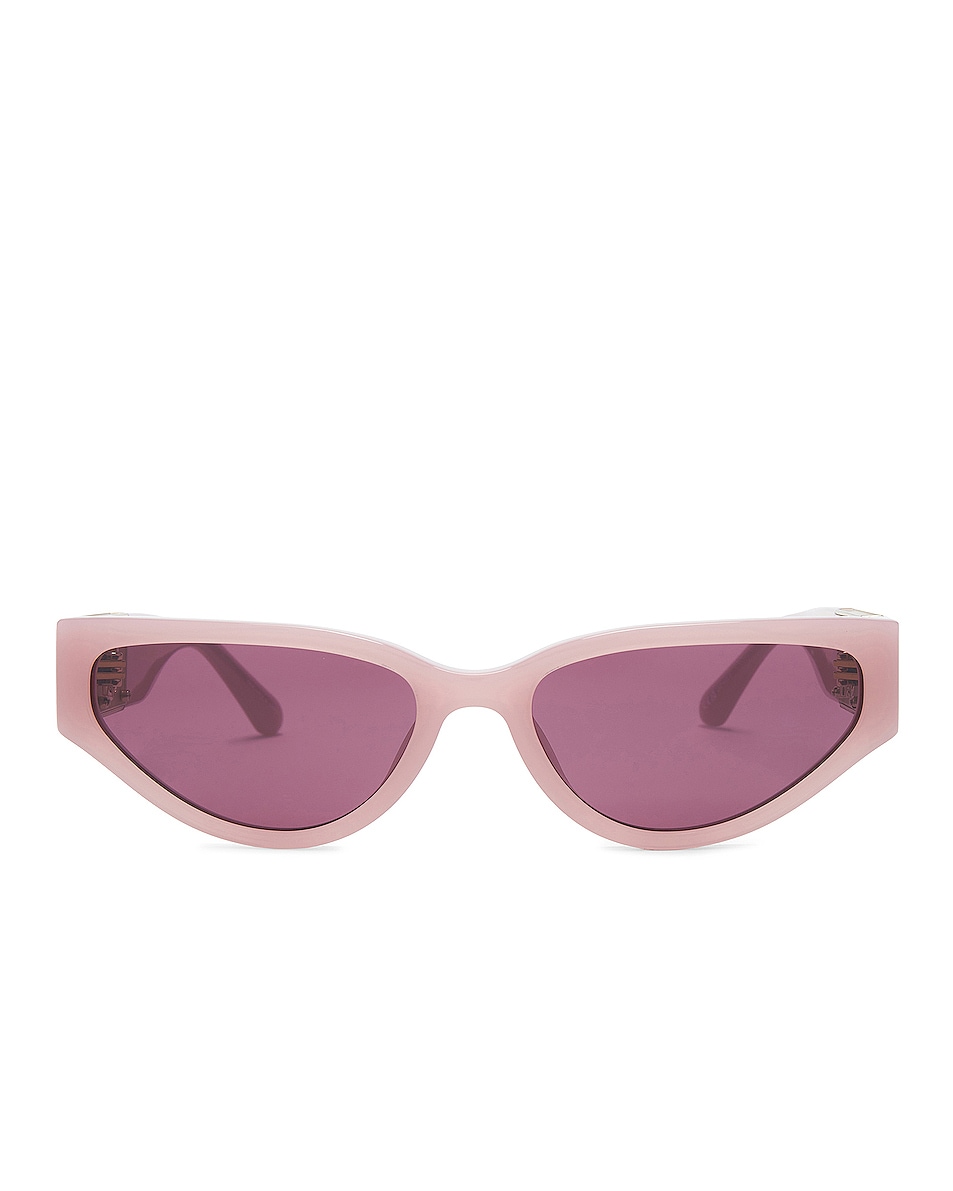 Image 1 of Linda Farrow Tomie Sunglasses in Lilac, Light Gold, Matte Light Gold, Purple