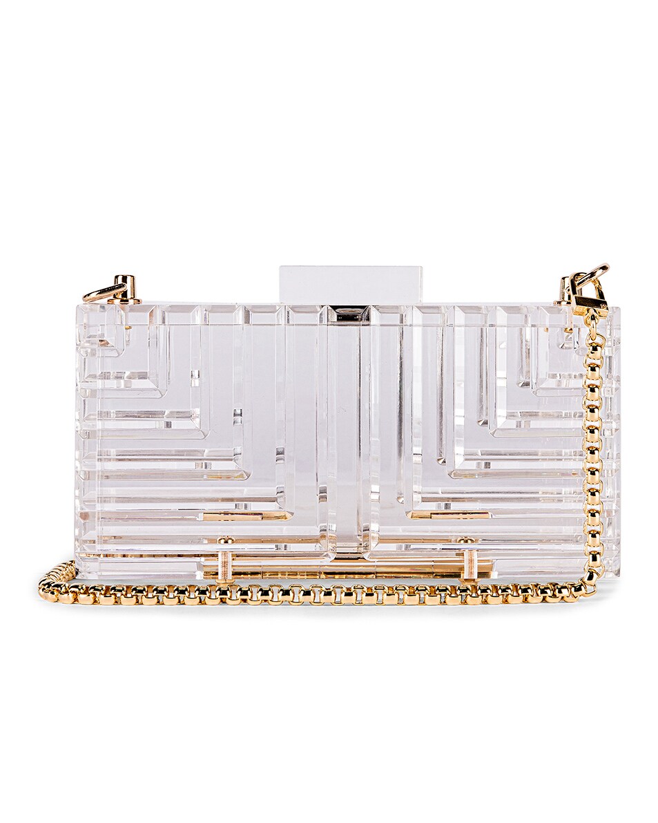Image 1 of L'Afshar Bag with Gold Hardware in Clear With Gold Link