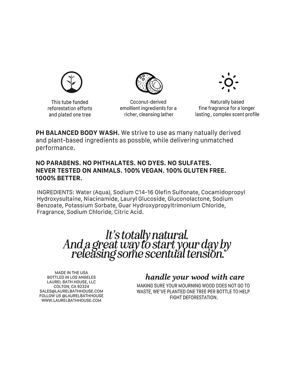 Image 2 of Laurel Bath House Mourning Wood Body Wash in