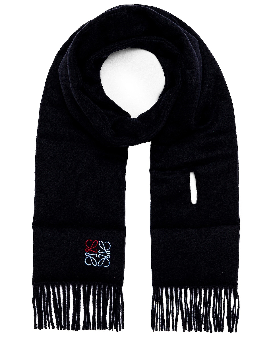 Image 1 of Loewe Padded Anagram Scarf in Navy Blue