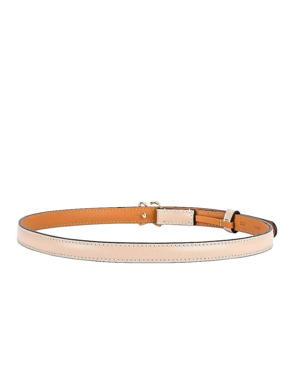 Loewe L Buckle Belt in Light Oat & Gold | FWRD