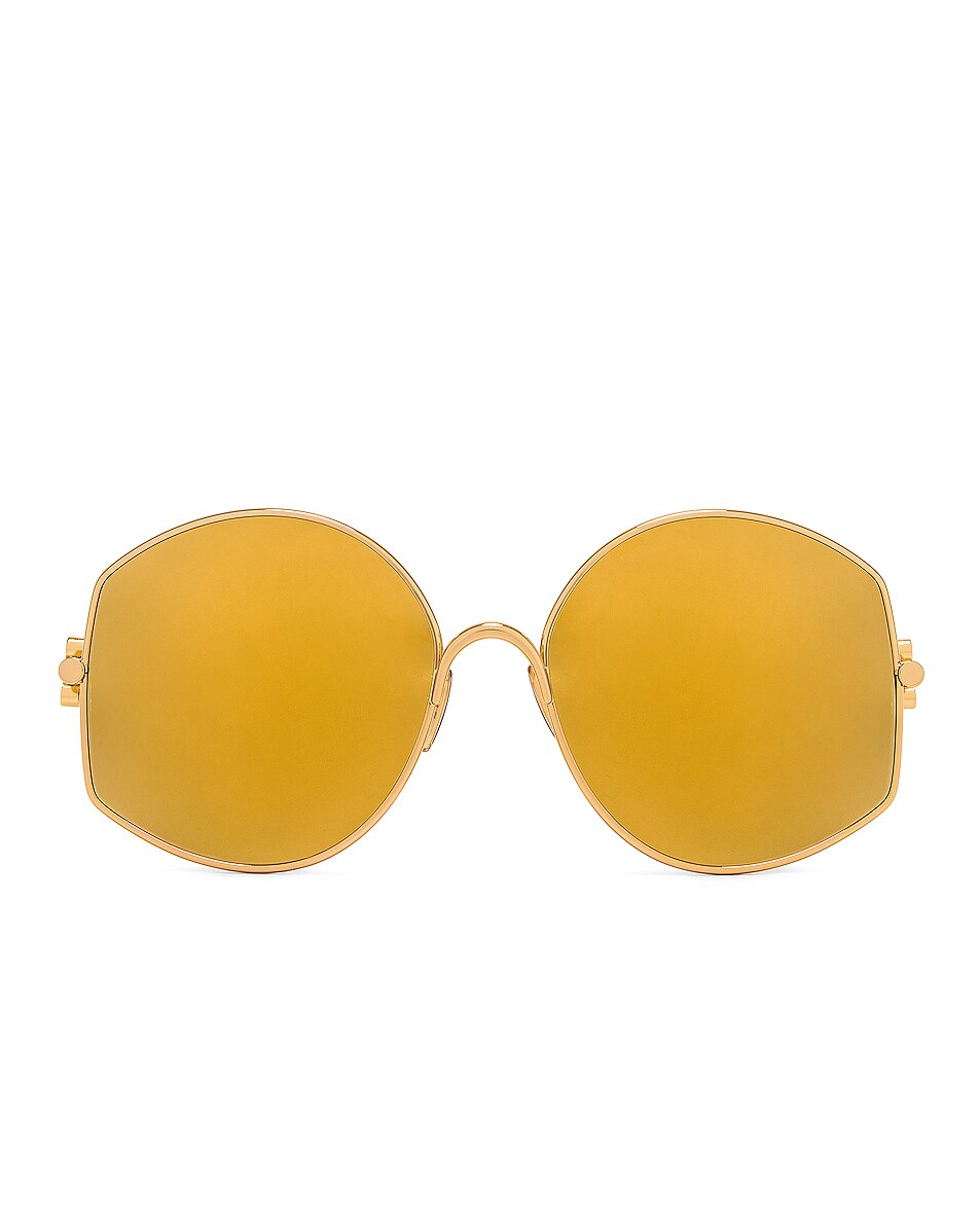 Image 1 of Loewe Metal Sunglasses in Shiny Endura Gold & Brown Mirror