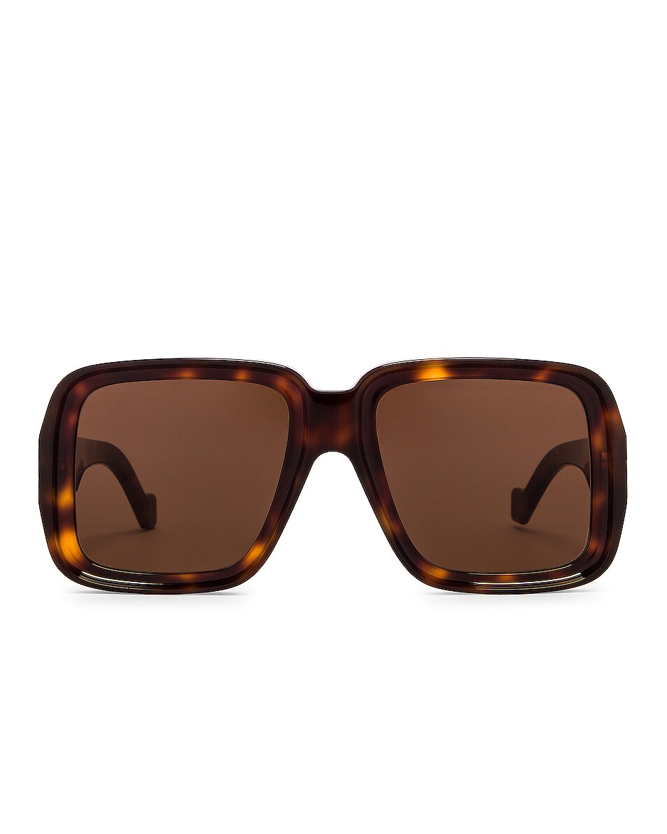 Image 1 of Loewe Square Acetate Sunglasses in Blonde Havana & Brown