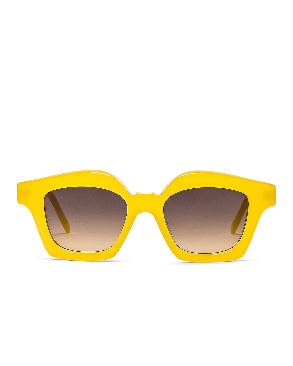 Image 1 of Loewe Square Sunglasses in Shiny Yellow & Gradient Smoke
