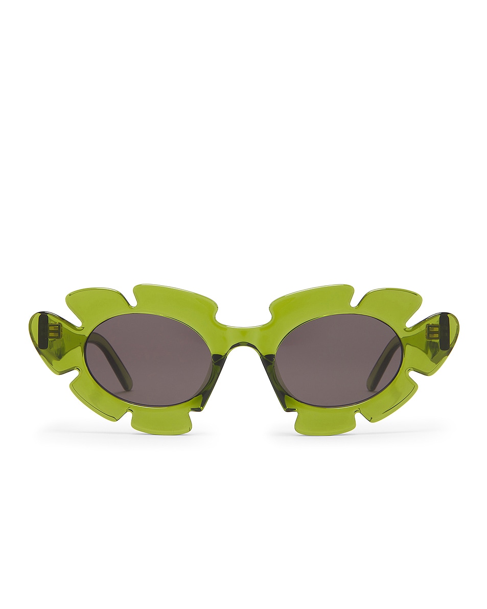 Image 1 of Loewe Paula's Ibiza Flower Sunglasses in Shiny Light Green & Smoke