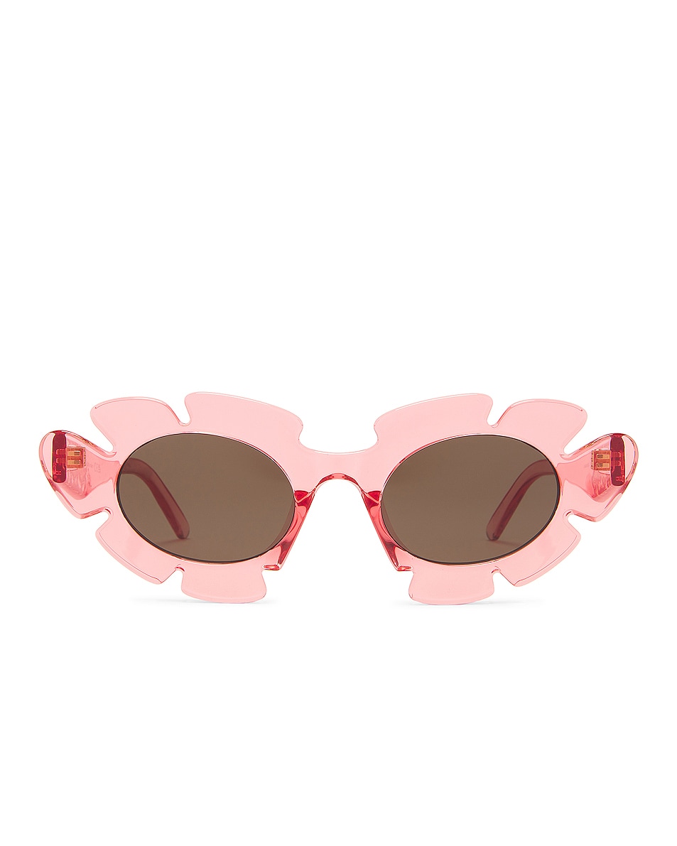Image 1 of Loewe Paula's Ibiza Flower Sunglasses in Shiny Pink & Brown