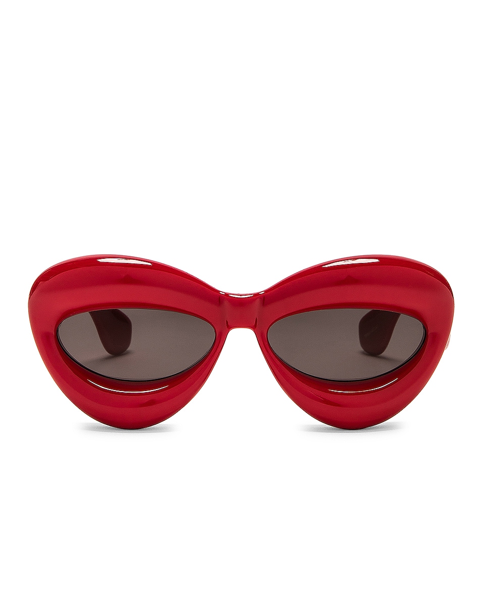Image 1 of Loewe Inflated Cat Eye Sunglasses in Shiny Red & Smoke