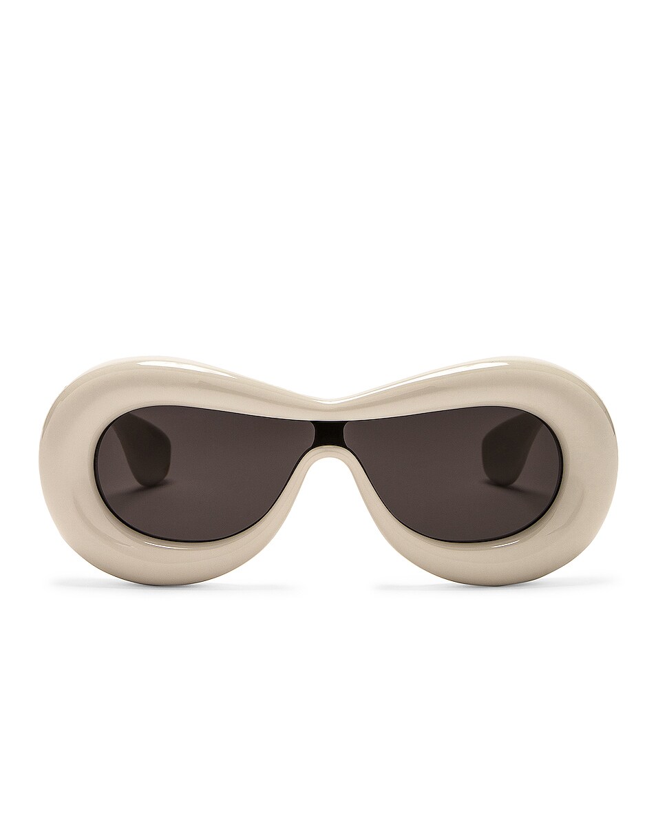 Image 1 of Loewe Inflated Mask Sunglasses in Shiny Grey & Smoke