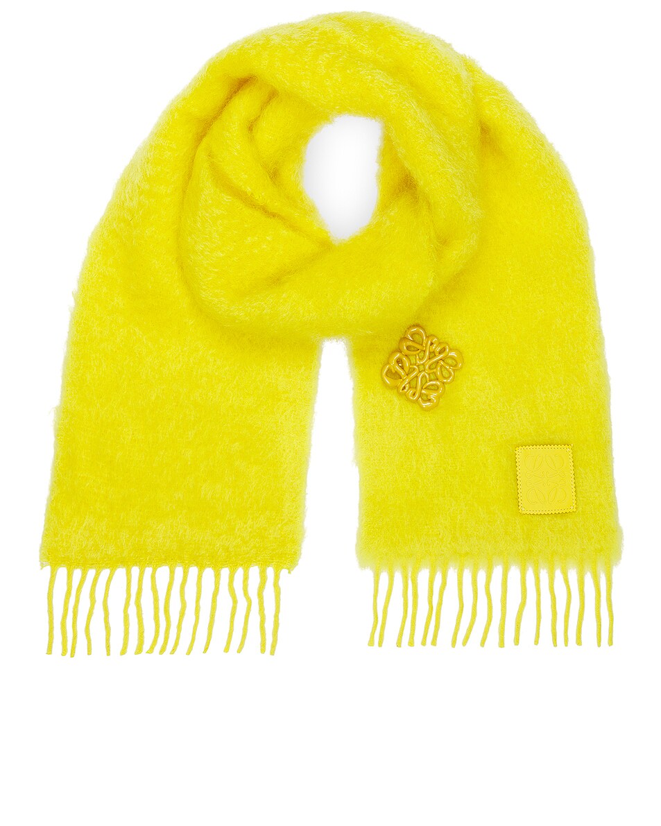 Image 1 of Loewe Mohair Brooch Scarf in Yellow