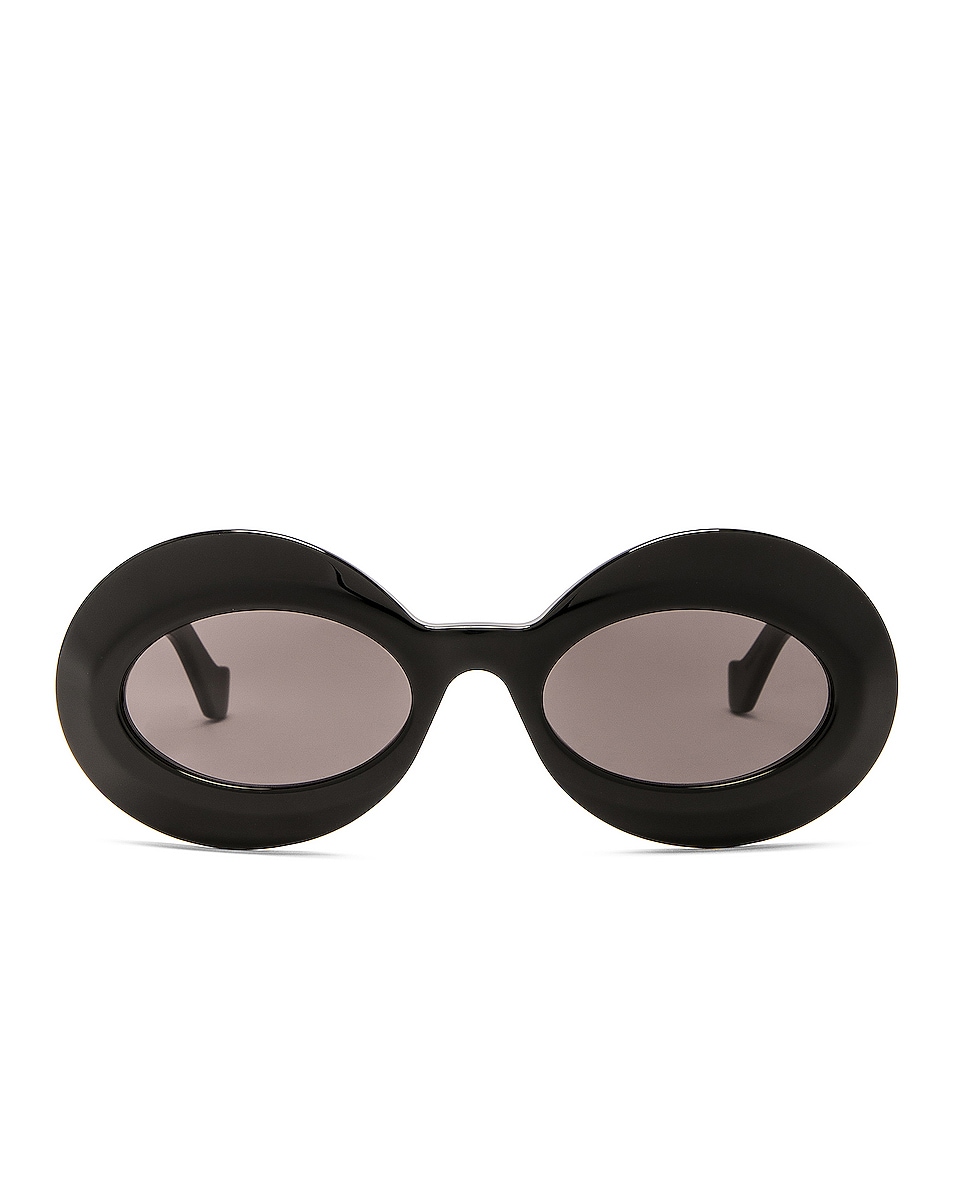 Image 1 of Loewe Chunky Anagram Sunglasses in Shiny Black & Smoke