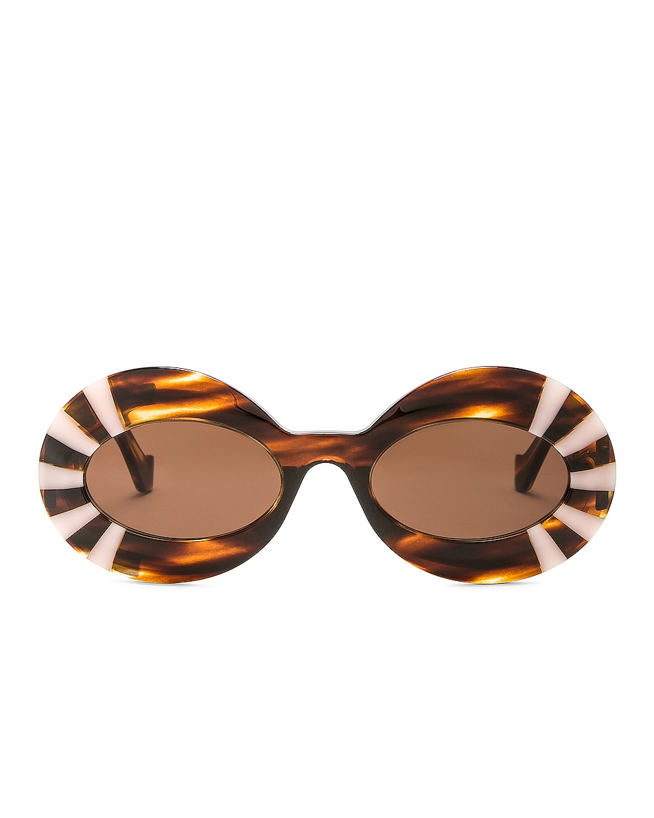 Image 1 of Loewe Chunky Anagram Sunglasses in Havana & Brown