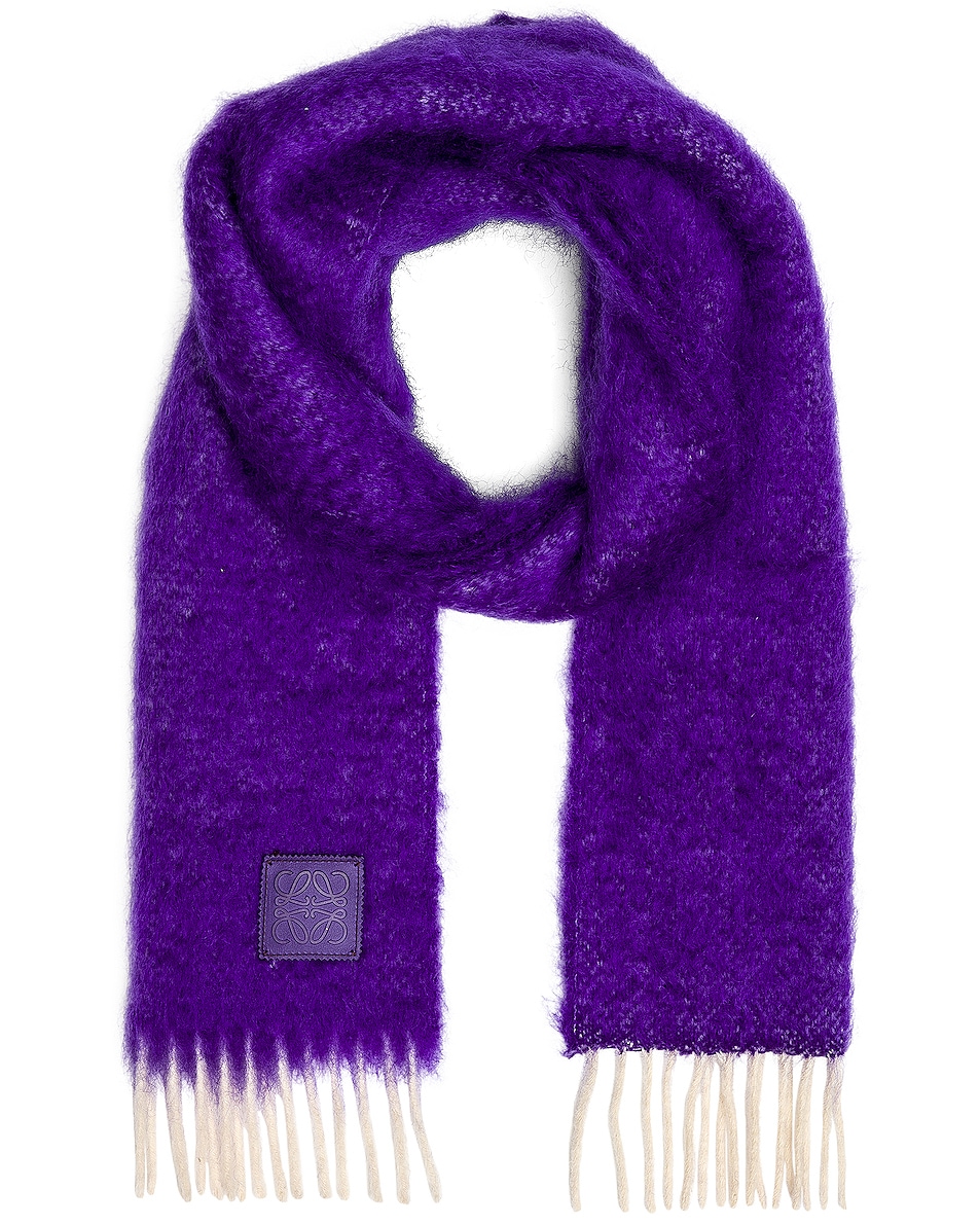Loewe Mohair Scarf in Purple | FWRD