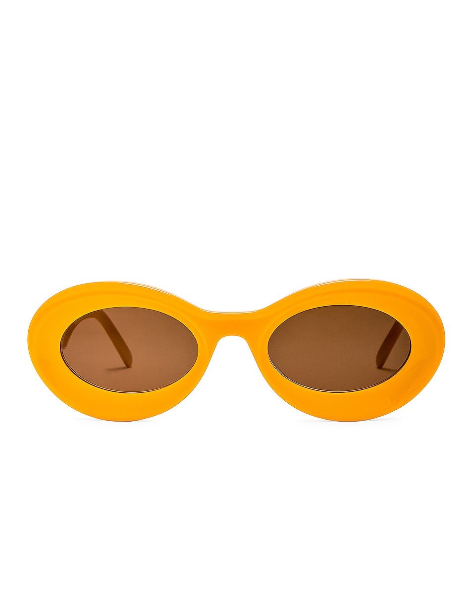 Image 1 of Loewe Paula's Ibiza Oval Sunglasses in Shinny Sunny Yellow
