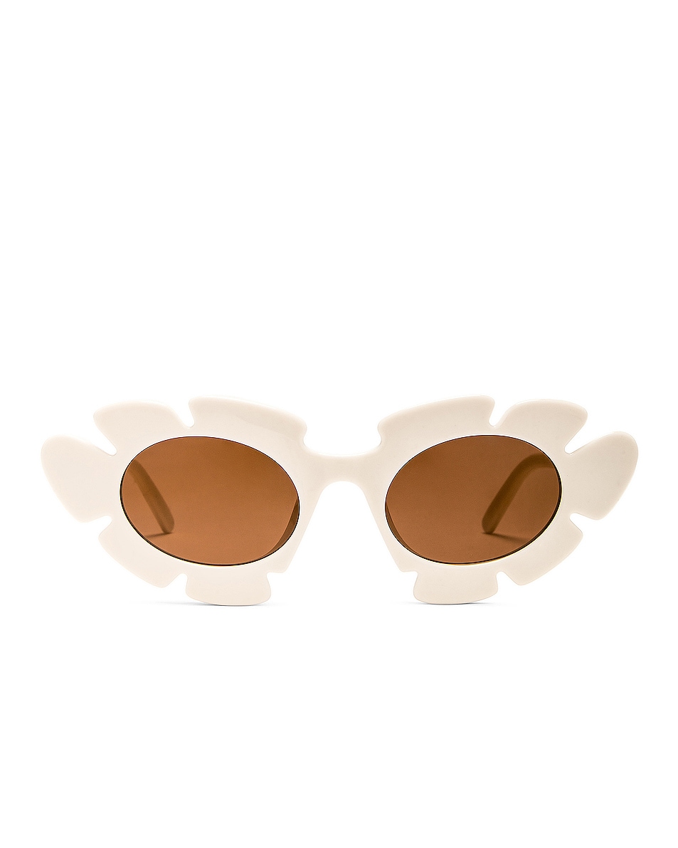 Image 1 of Loewe Paula's Ibiza Flower Sunglasses in White & Brown