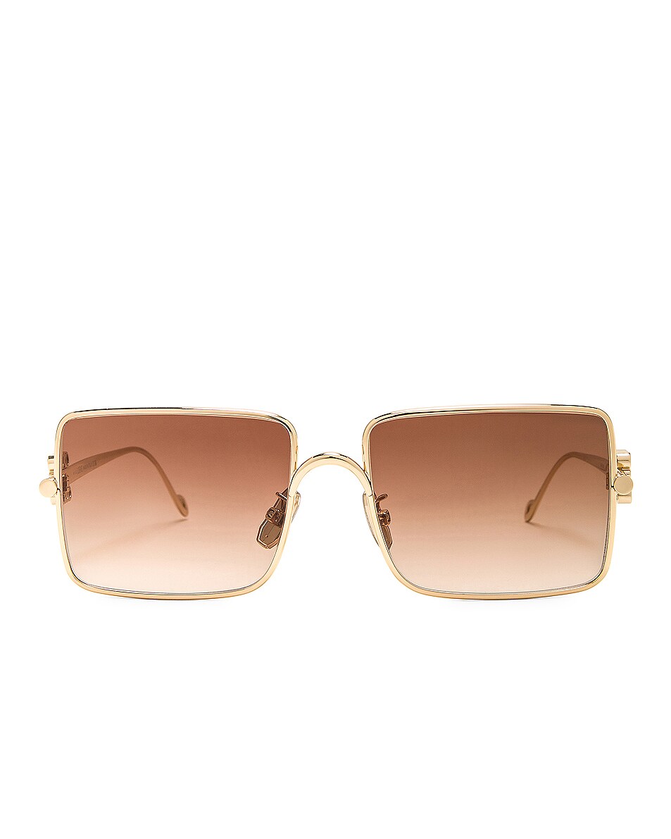 Image 1 of Loewe Square Sunglasses in Shiny CL Gold