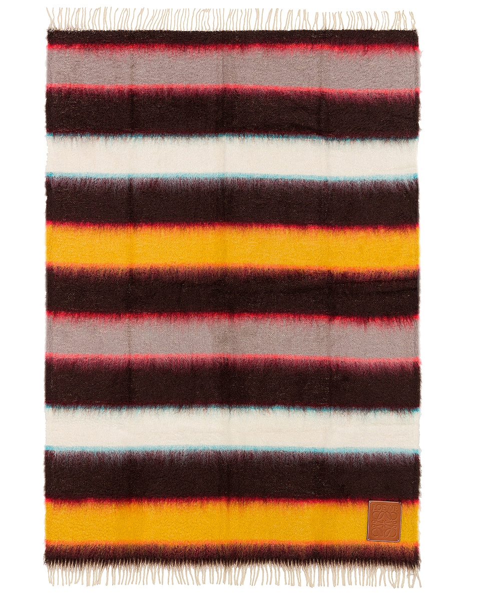 Image 1 of Loewe Mohair Stripes Blanket in Multicolor