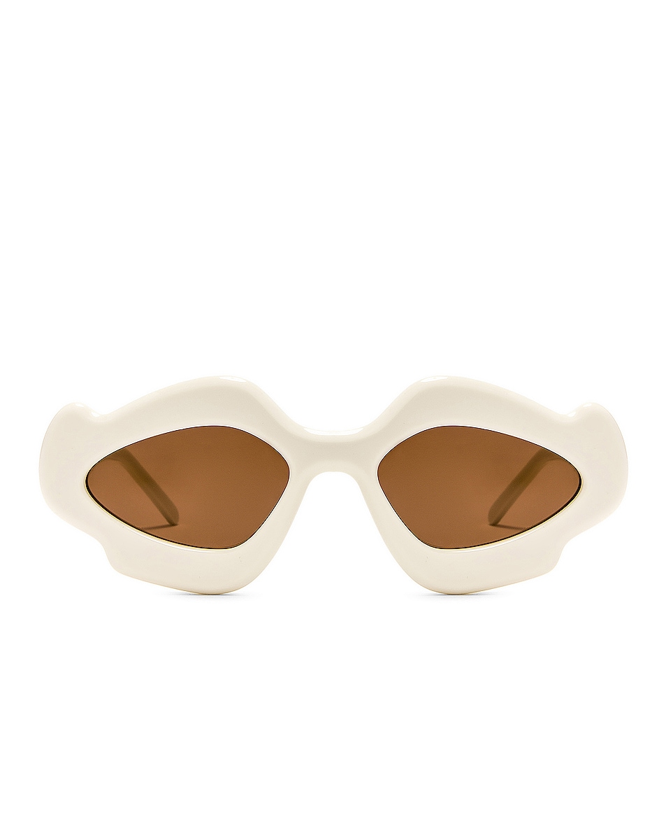 Image 1 of Loewe Paula's Ibiza Oval Sunglasses in Shiny Ivory