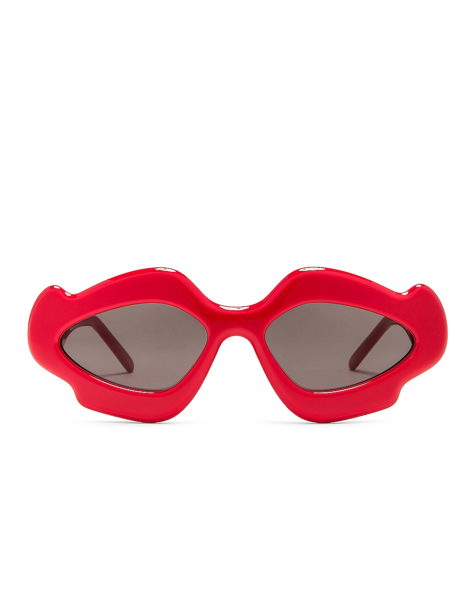 Image 1 of Loewe Paula's Ibiza Oval Sunglasses in Shiny Red