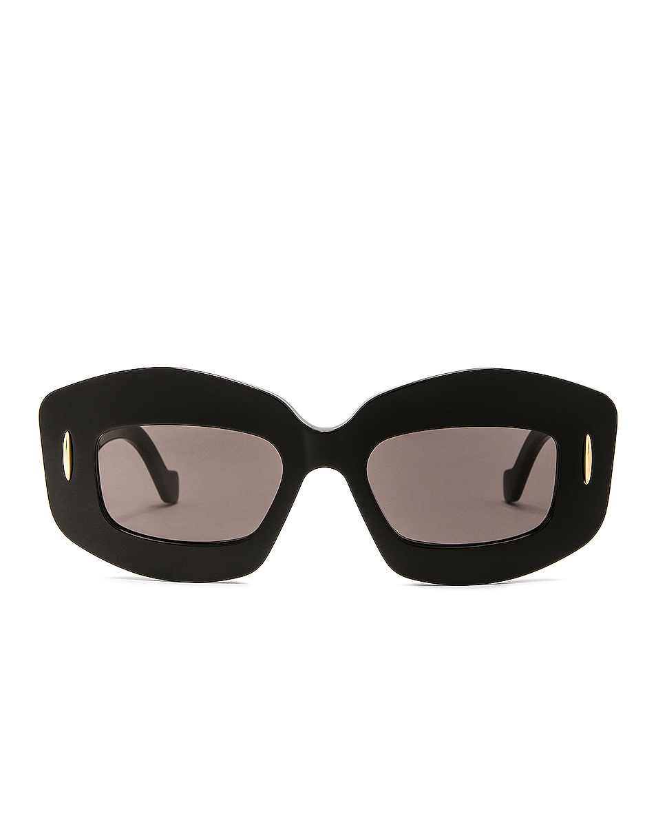Image 1 of Loewe Rectangle Sunglasses in Shiny Black