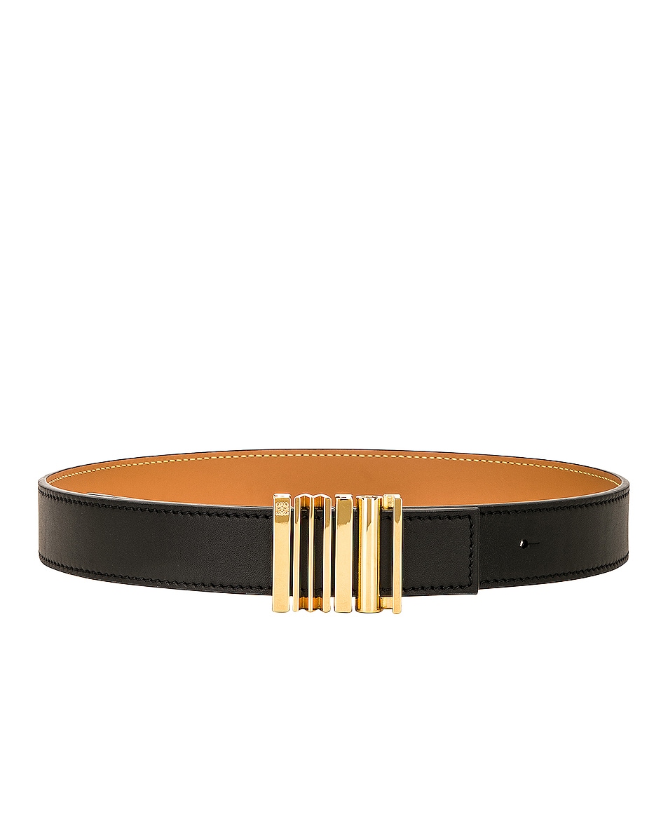 Image 1 of Loewe Graphic 2.8cm Belt in Black & Gold