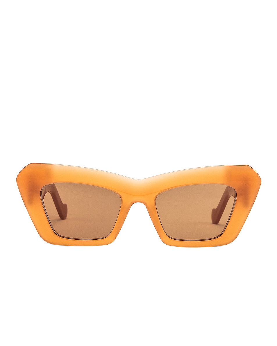 Image 1 of Loewe Acetate Cat Eye Sunglasses in Brown & Orange