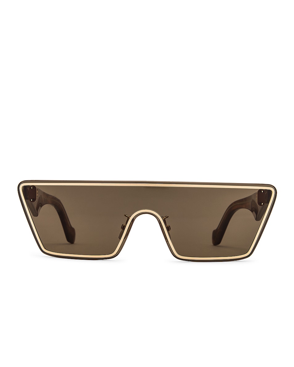 Image 1 of Loewe Small Mask Sunglasses in Gold & Green