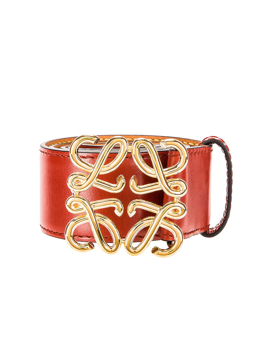 Image 1 of Loewe Anagram Belt in Burnt Red & Gold