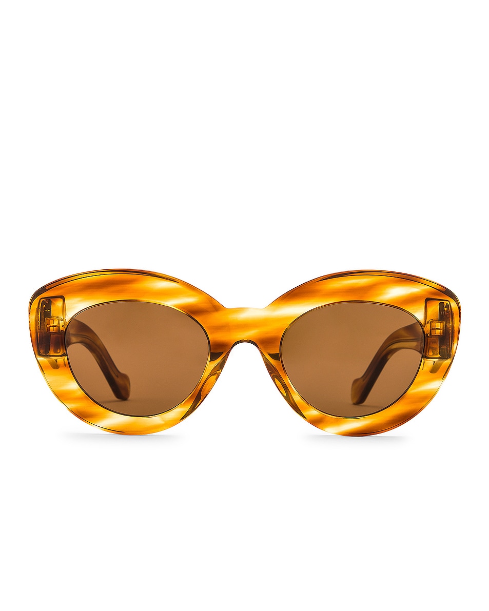 Image 1 of Loewe Butterfly Anagram Sunglasses in Blonde Havana & Brown