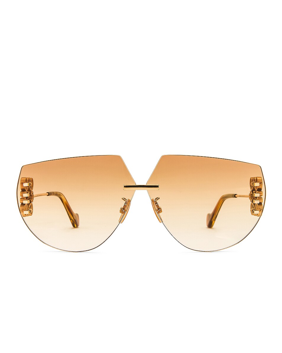 Image 1 of Loewe Metal Anagram Sunglasses in Gradient Orange & Shiny Endura Gold