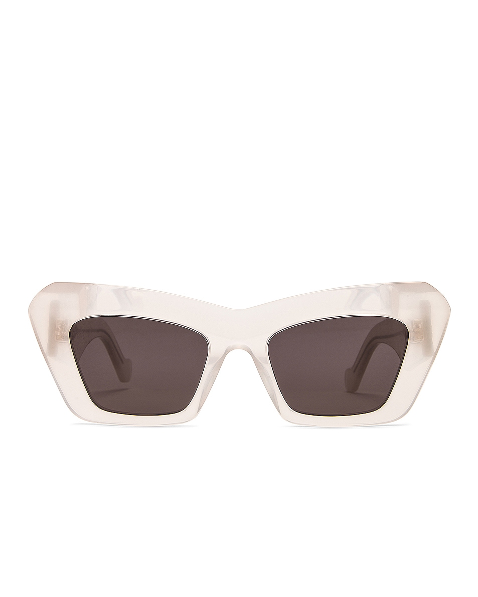 Image 1 of Loewe Acetate Cateye Sunglasses in White & Smoke