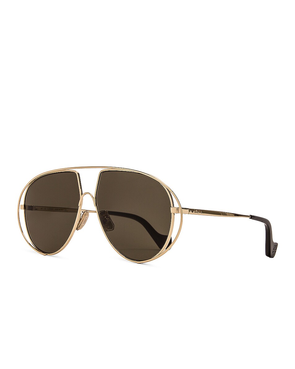 Loewe Metal Pilot Sunglasses in Green & Gold | FWRD