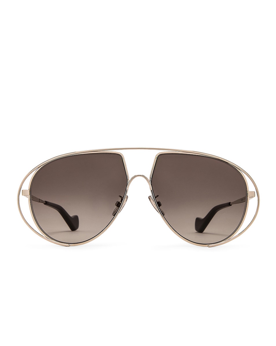 Image 1 of Loewe Metal Pilot Sunglasses in Grey & Silver