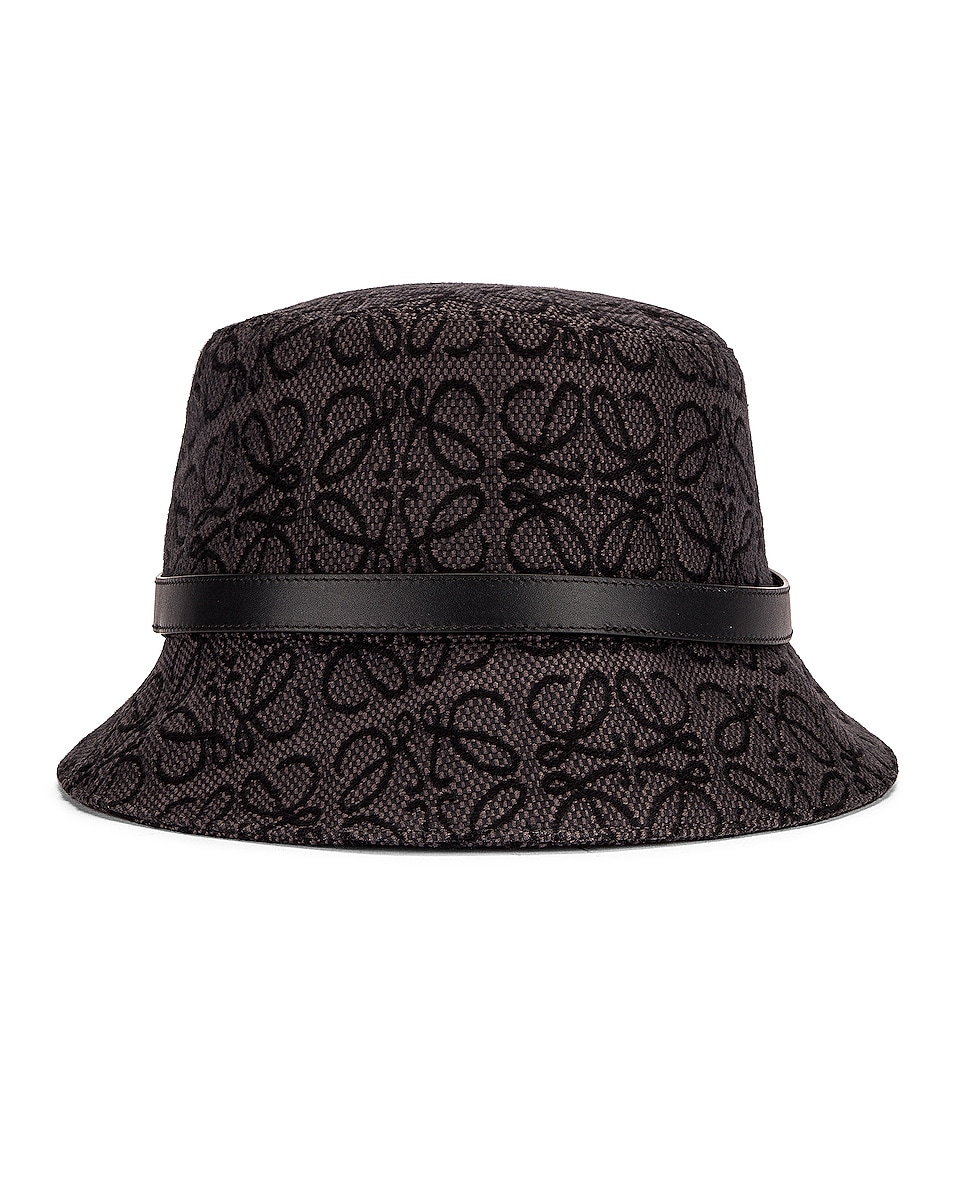 Image 1 of Loewe Anagram Bucket Hat in Anthracite & Black