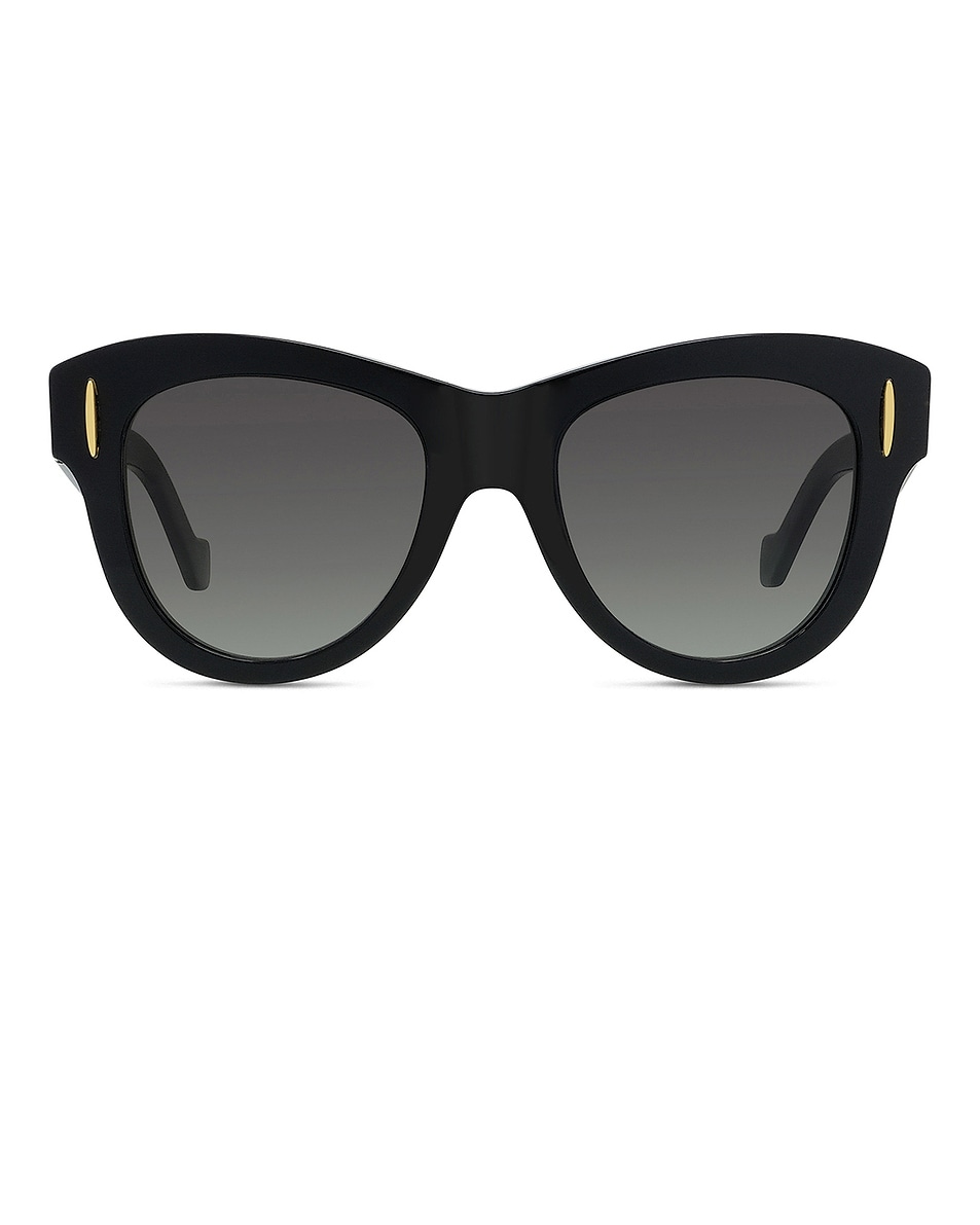 Image 1 of Loewe Cat Eye Sunglasses in Shiny Black & Gradient Smoke