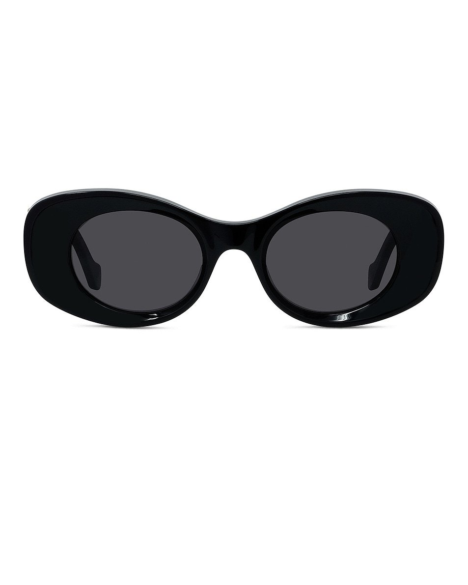 Image 1 of Loewe Maxi Anagram Sunglasses in Shiny Black & Smoke