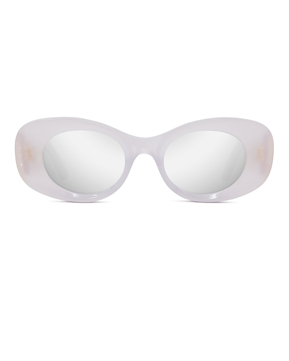 Image 1 of Loewe Maxi Anagram Sunglasses in Ivory & Smoke Mirror