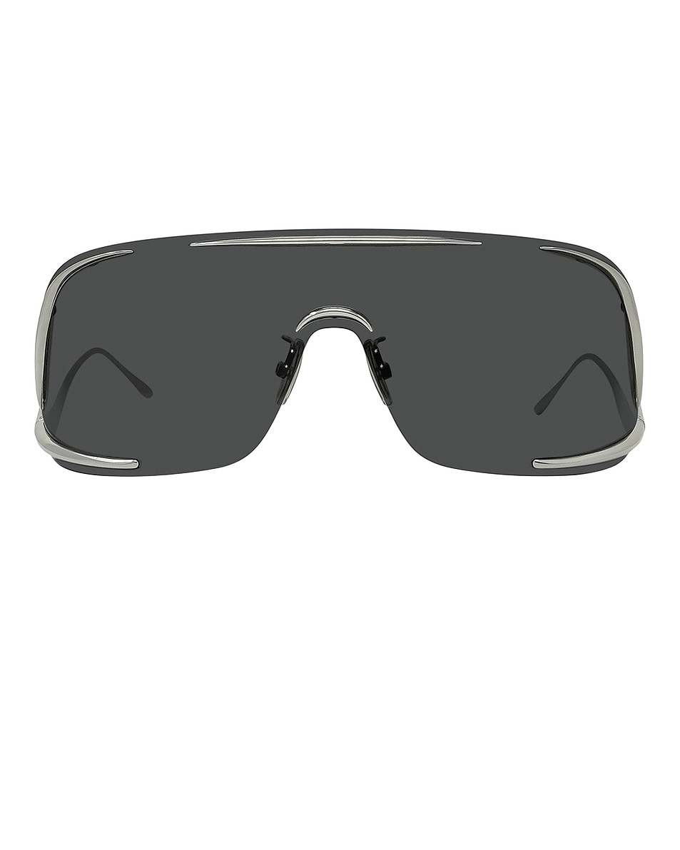 Image 1 of Loewe Shield Sunglasses in Shiny Palladium & Smoke